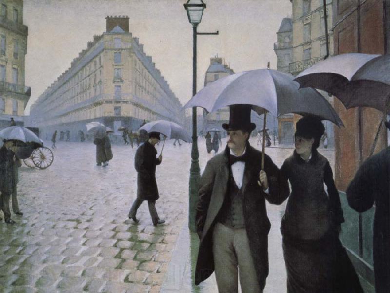 Gustave Caillebotte Rainy day in Paris Norge oil painting art